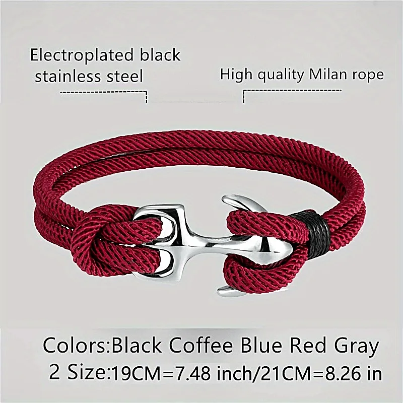 Men Survival Bracelet Outdoor Camping Emergency Anchor Rope Bracelet