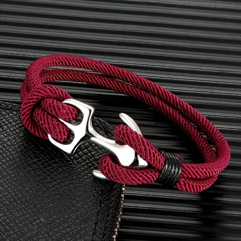 Men Survival Bracelet Outdoor Camping Emergency Anchor Rope Bracelet