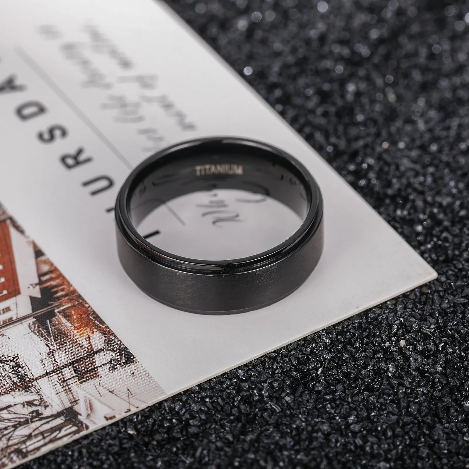 Men's Brushed Titanium Ring