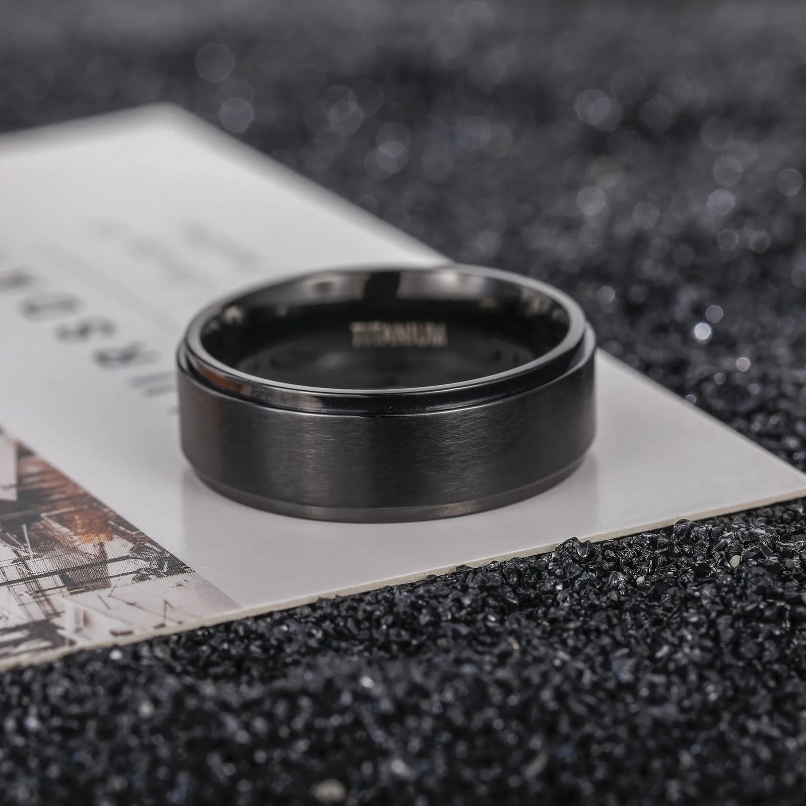 Men's Brushed Titanium Ring
