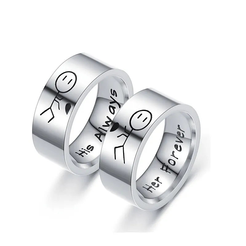 Men's Ring Silvery Titanium Steel Rings Stylish