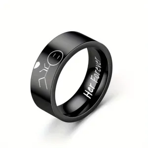 Men's Ring Silvery Titanium Steel Rings Stylish