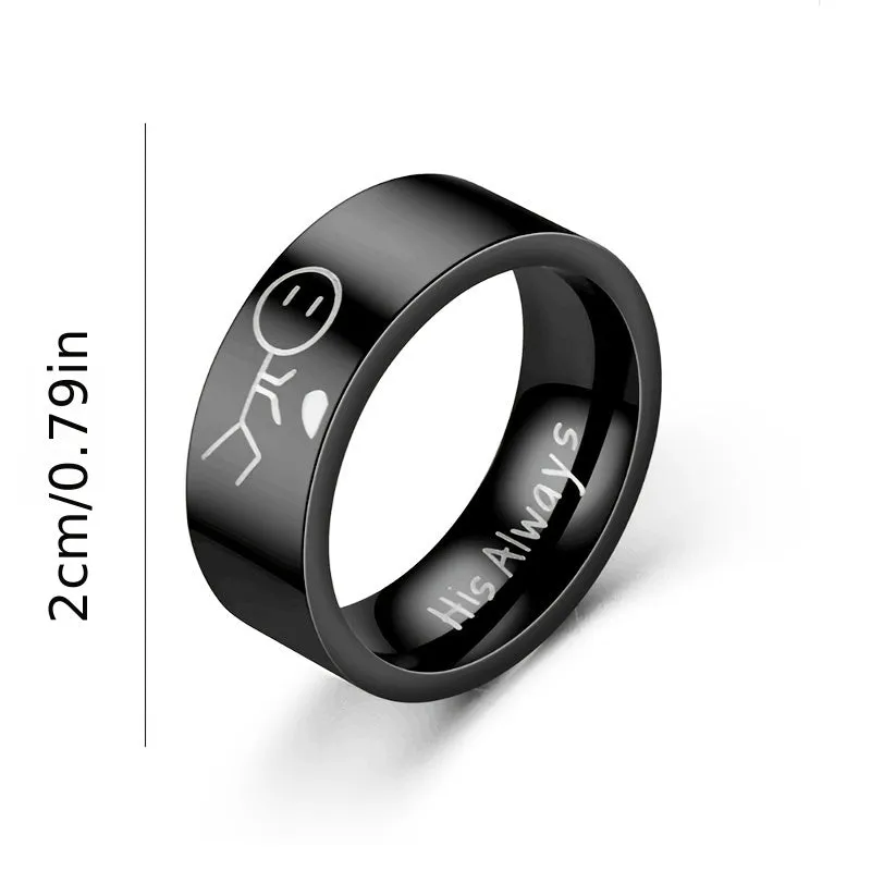 Men's Ring Silvery Titanium Steel Rings Stylish