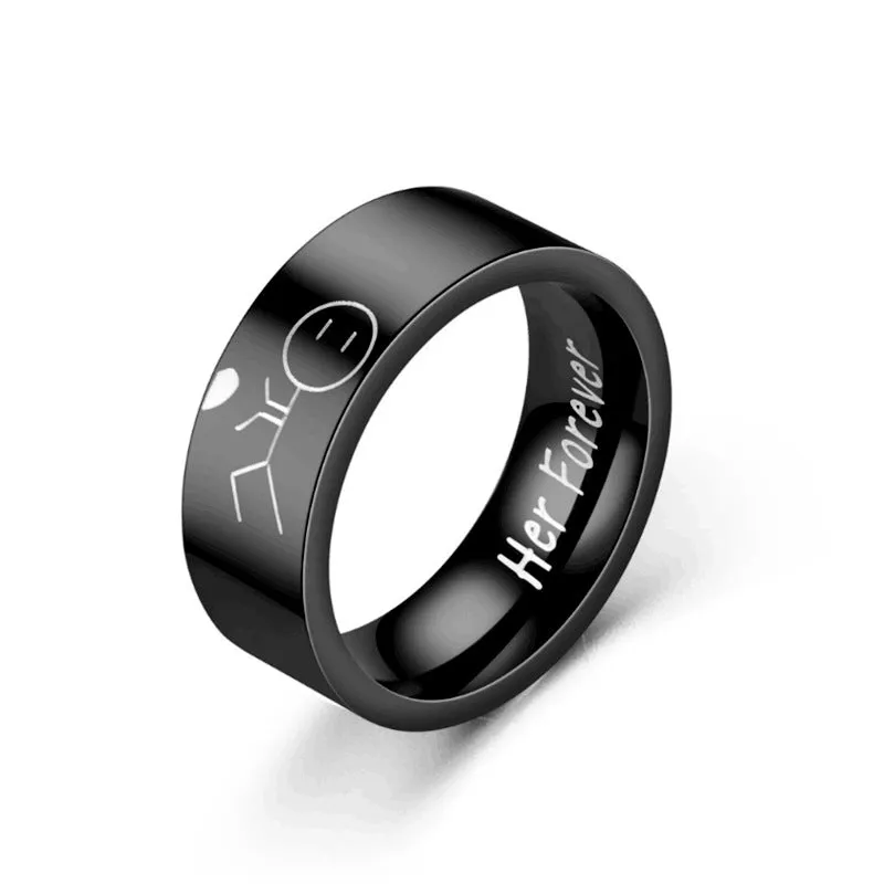 Men's Ring Silvery Titanium Steel Rings Stylish
