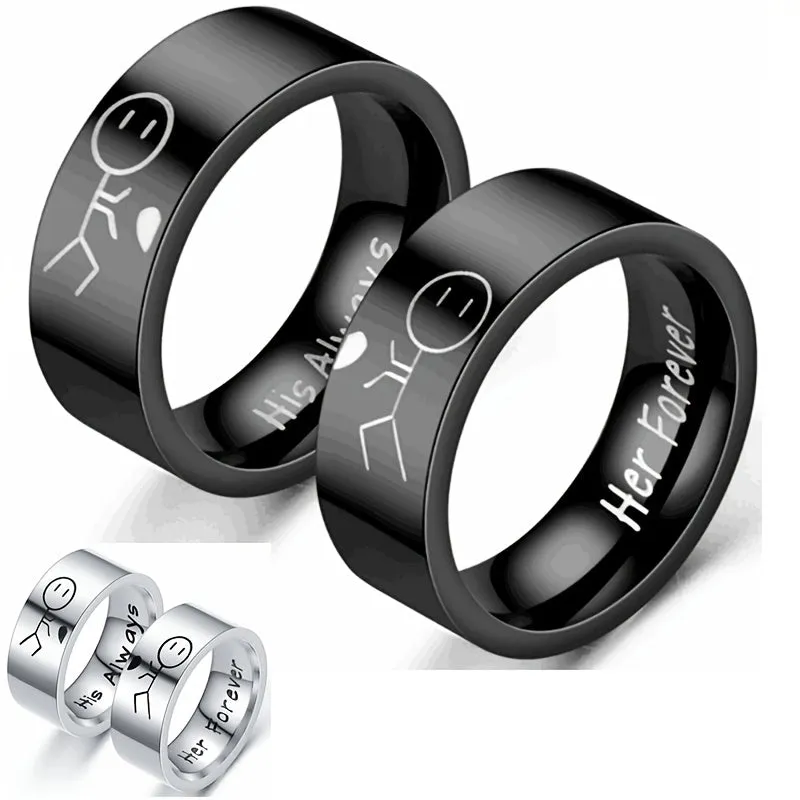 Men's Ring Silvery Titanium Steel Rings Stylish