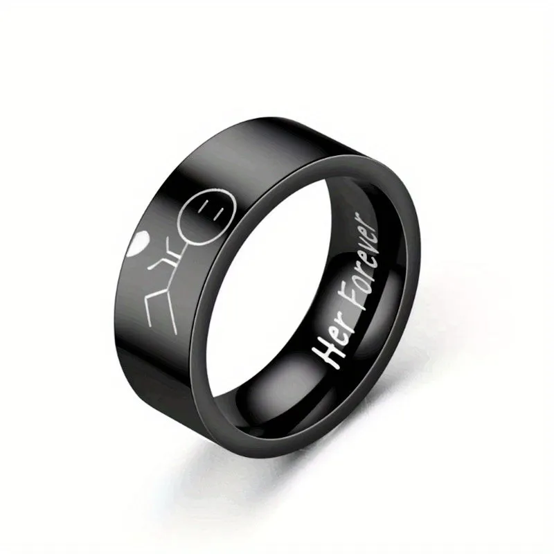 Men's Ring Silvery Titanium Steel Rings Stylish