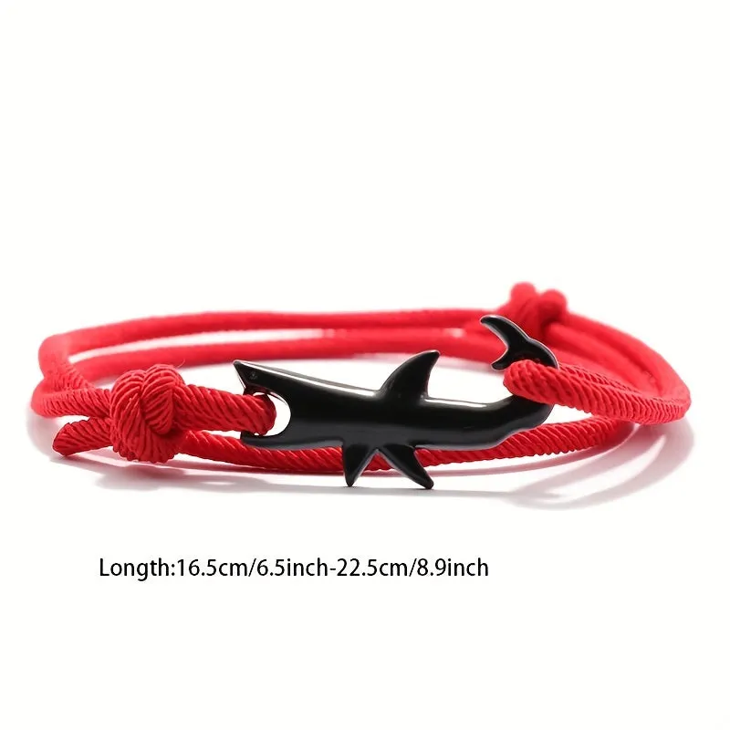 Men's Shark Bracelet Double Layer Rope Camping Jewelry