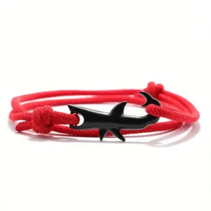 Men's Shark Bracelet Double Layer Rope Camping Jewelry