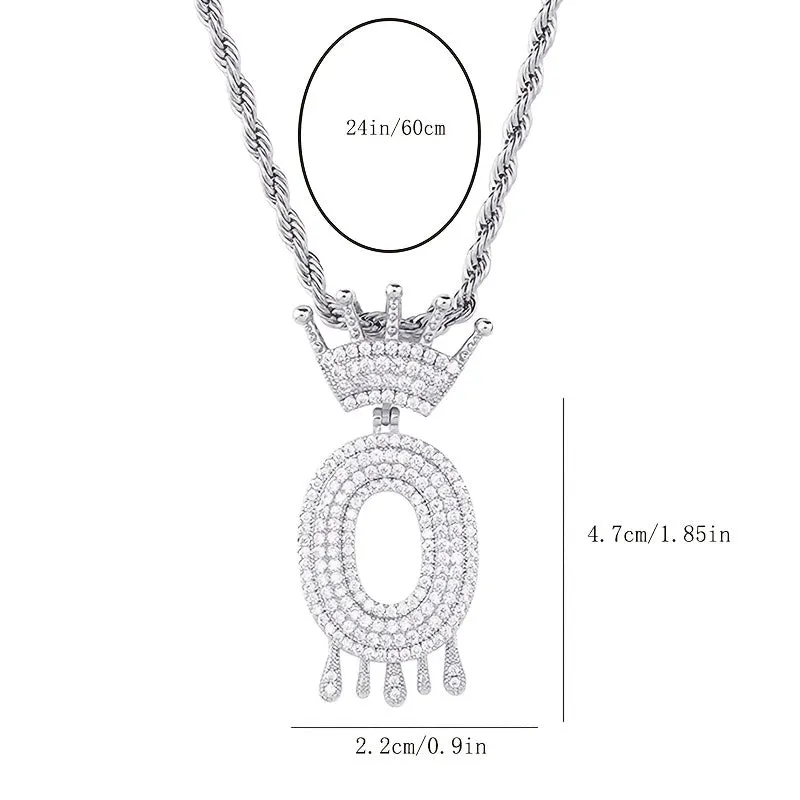 Men's Stainless Steel Necklace Pop Waterproof Crown Lett