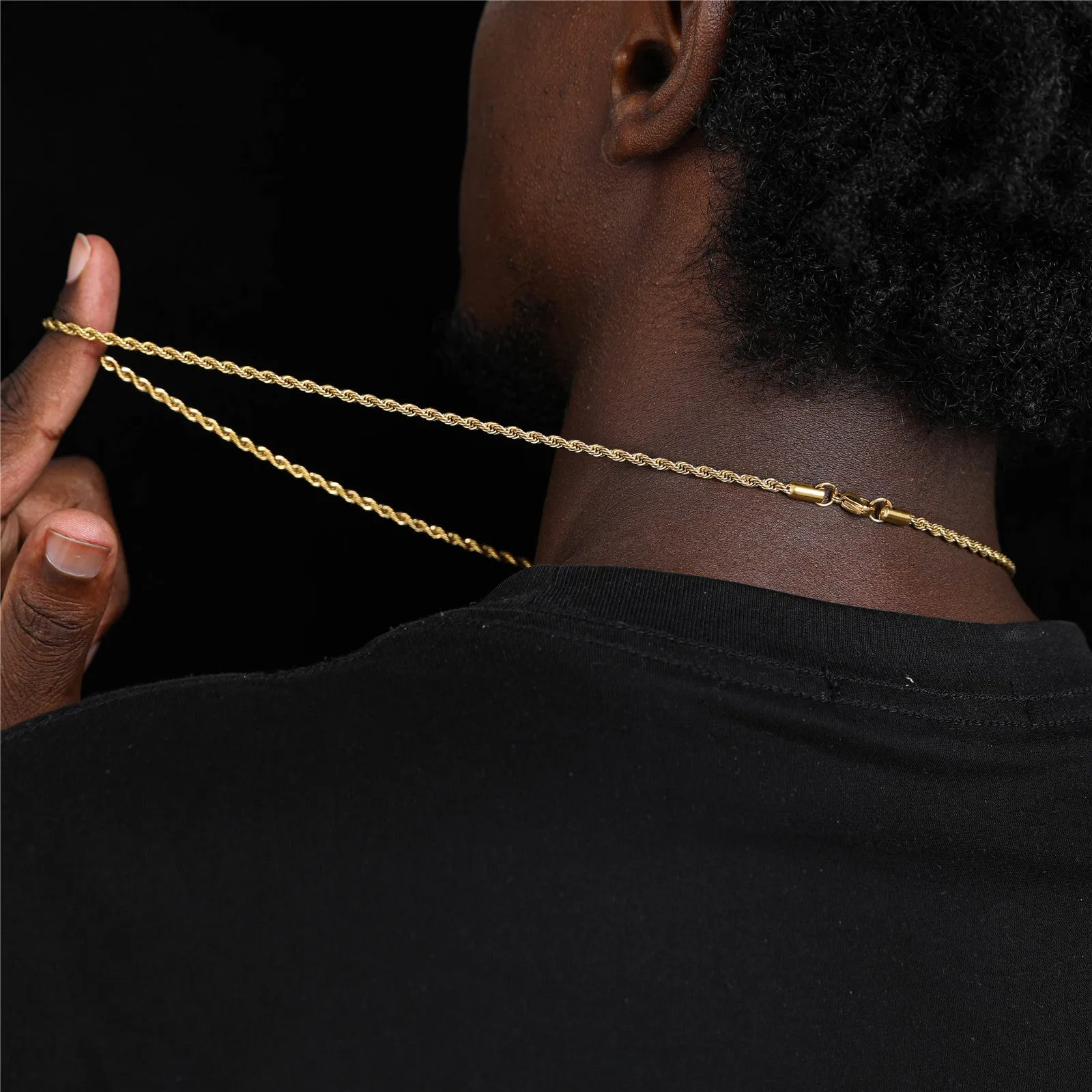 Men's Twisted Rope Stainless Steel Necklace