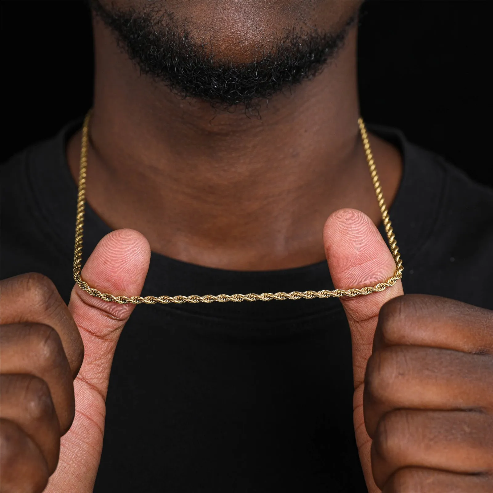 Men's Twisted Rope Stainless Steel Necklace