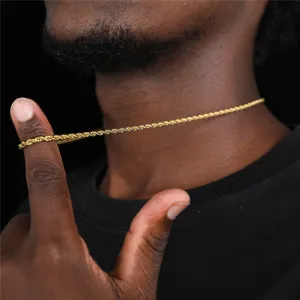 Men's Twisted Rope Stainless Steel Necklace