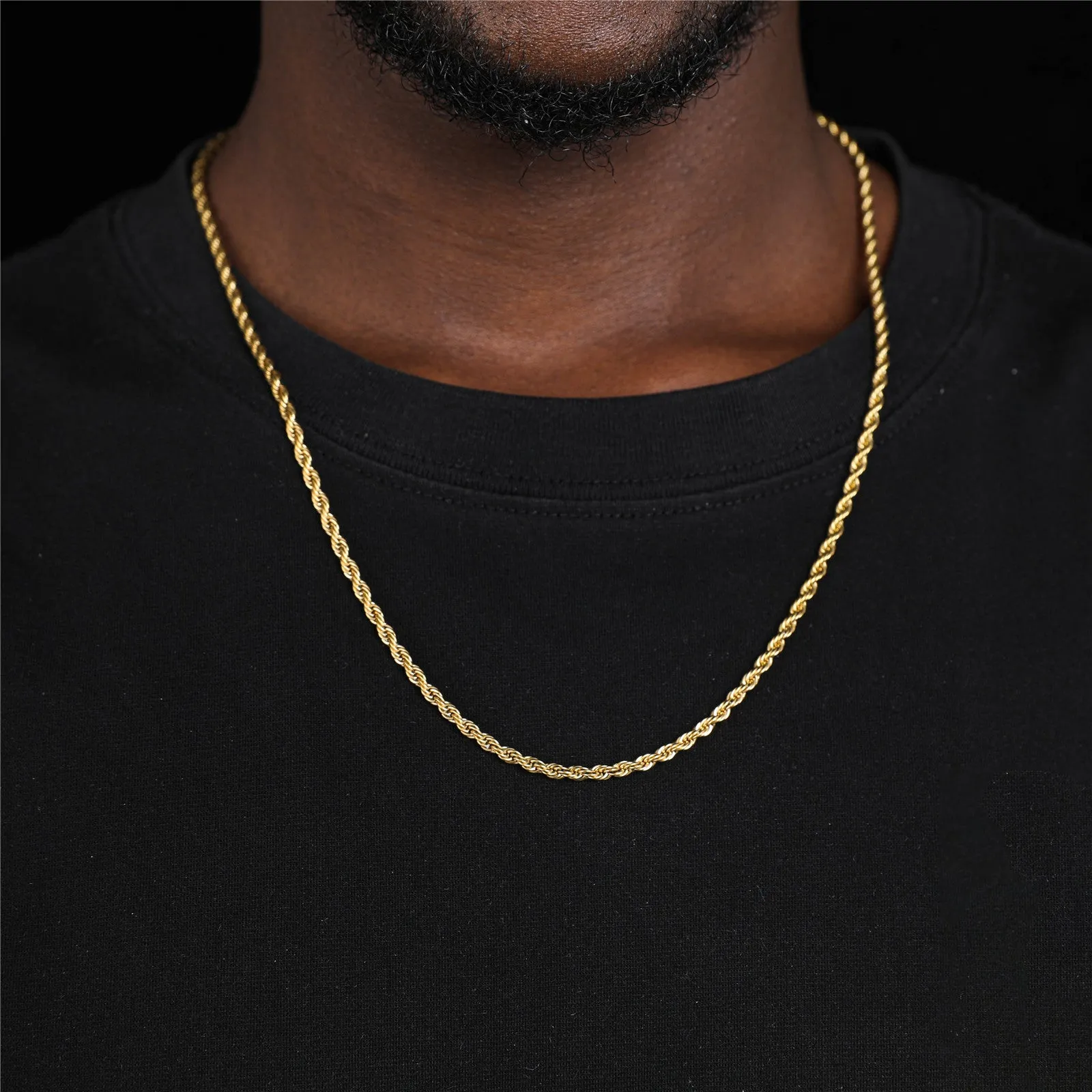 Men's Twisted Rope Stainless Steel Necklace