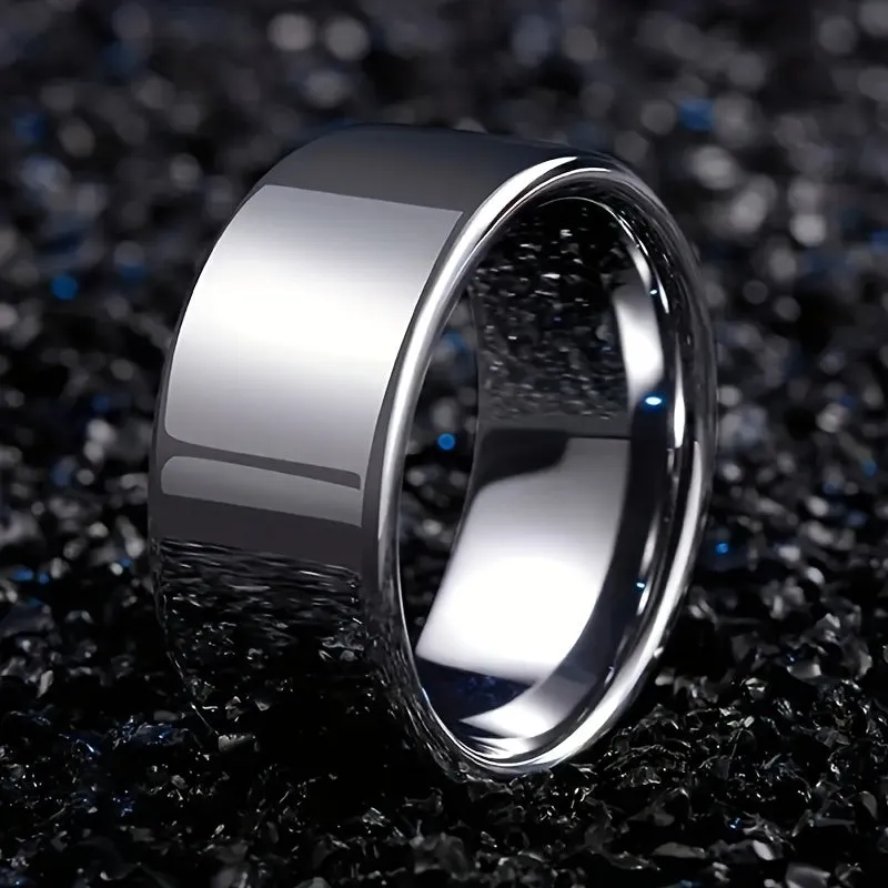 Men's Width 8mm Titanium Steel Ring, Domineering Spanner Hand Jewelry
