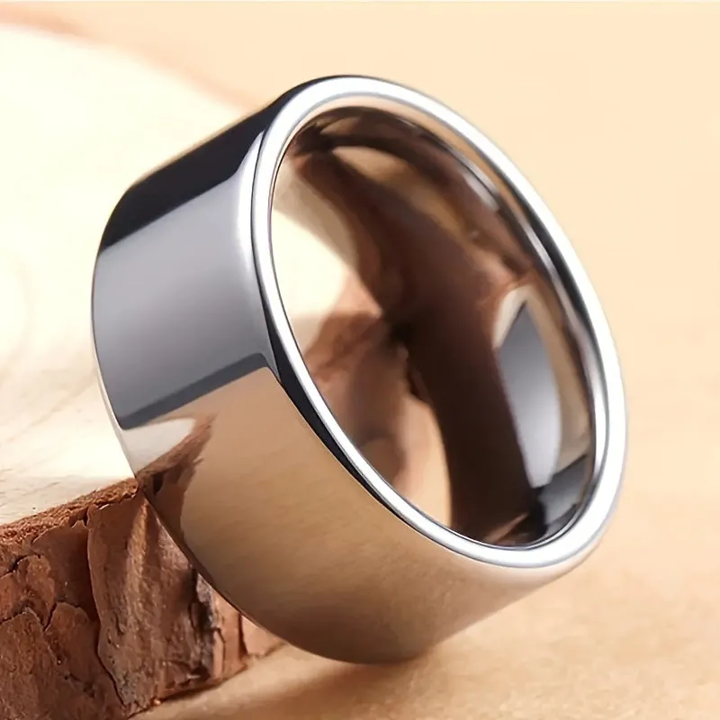 Men's Width 8mm Titanium Steel Ring, Domineering Spanner Hand Jewelry