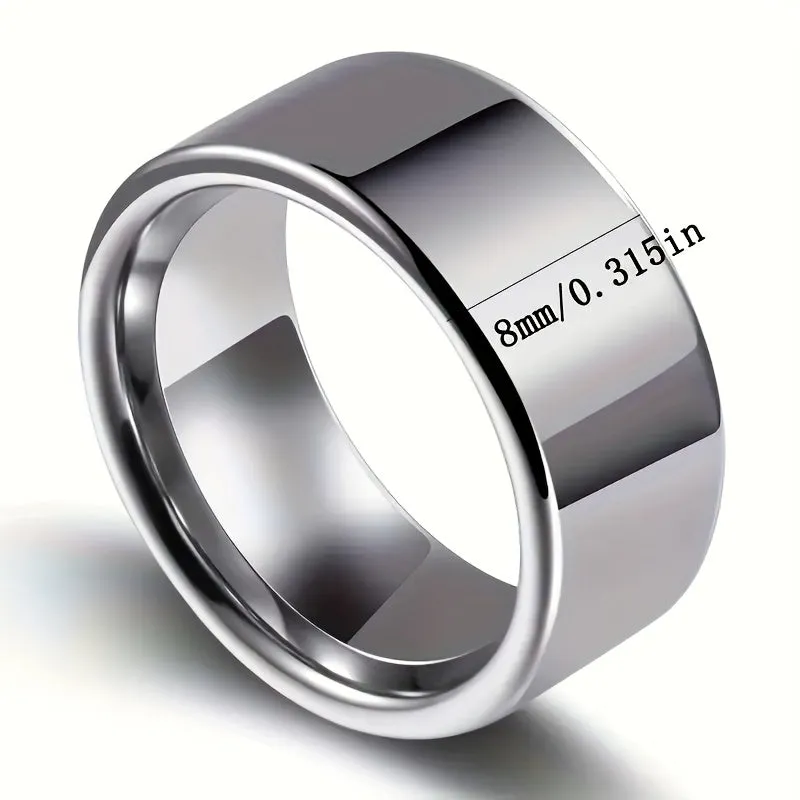 Men's Width 8mm Titanium Steel Ring, Domineering Spanner Hand Jewelry