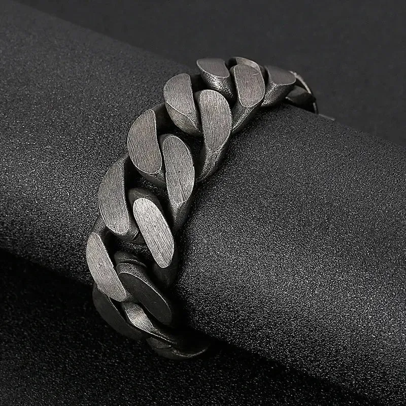 Metal Punk Wide Cuban Link Bracelet