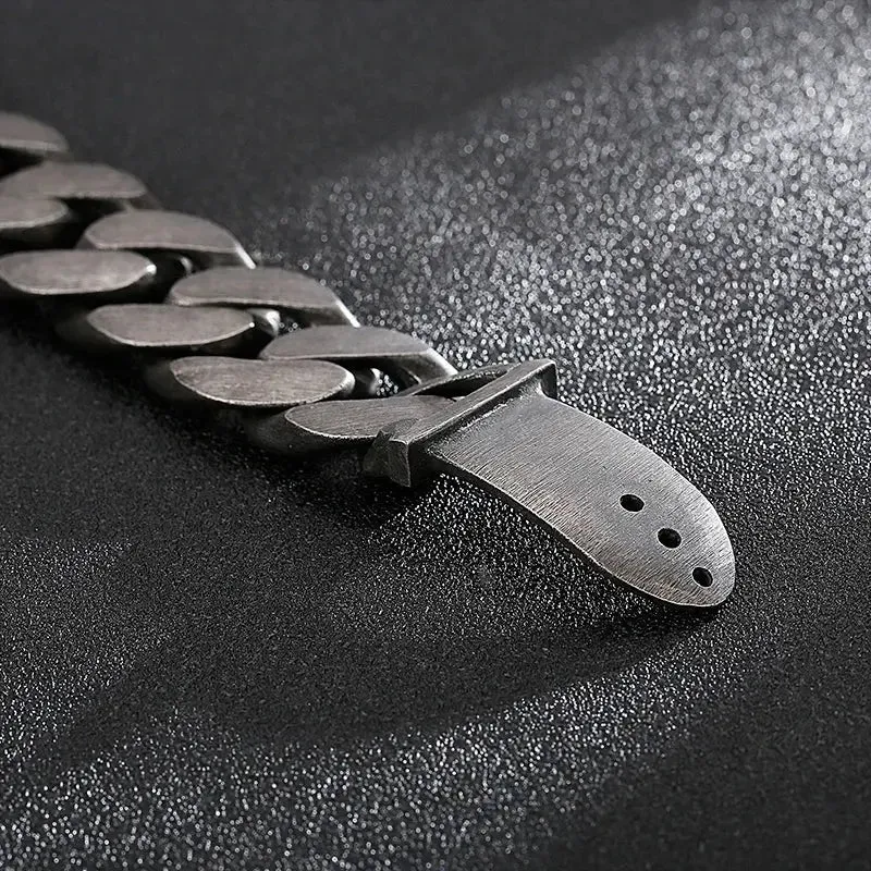 Metal Punk Wide Cuban Link Bracelet