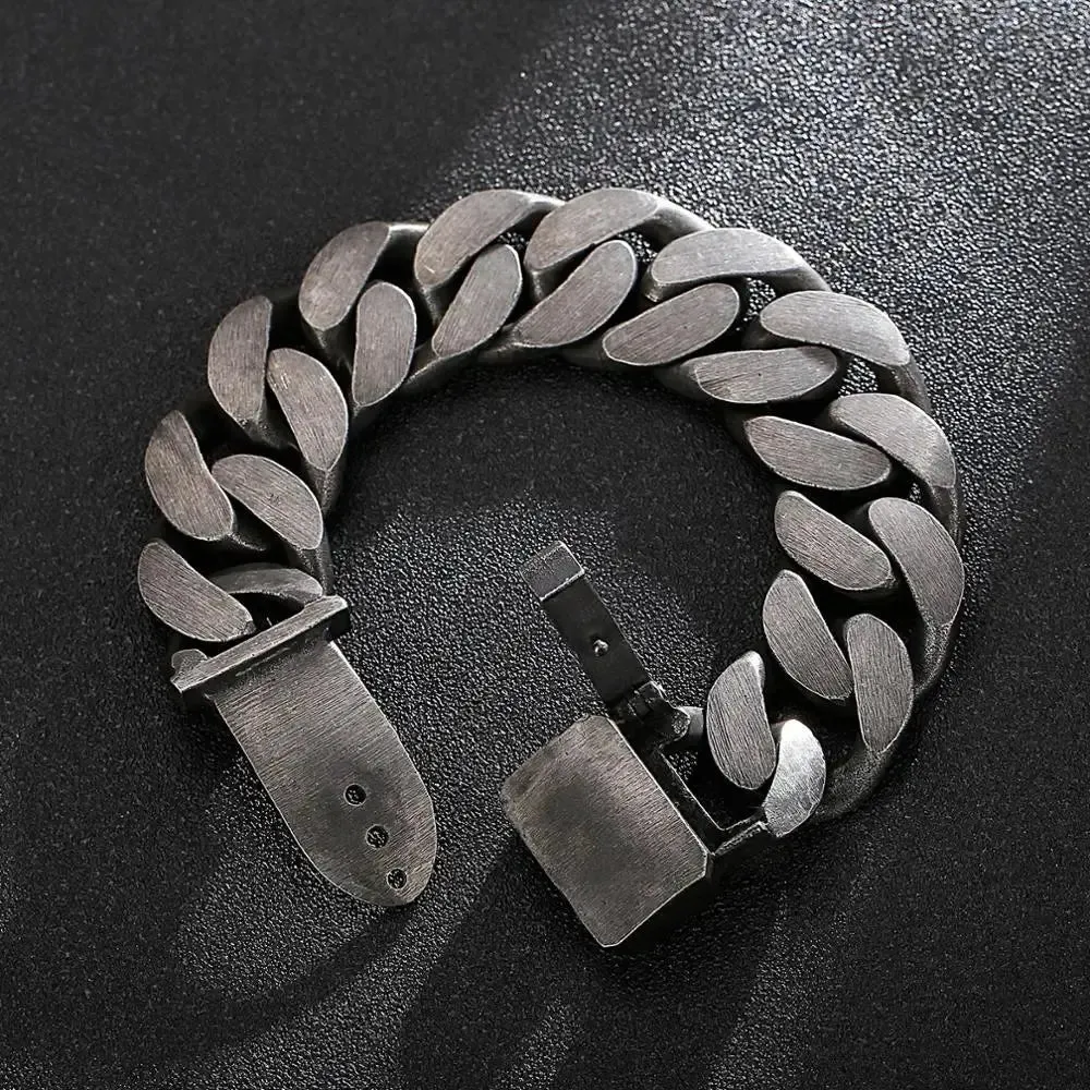 Metal Punk Wide Cuban Link Bracelet