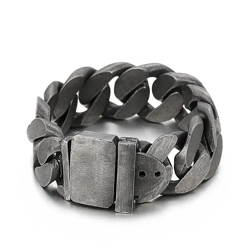 Metal Punk Wide Cuban Link Bracelet