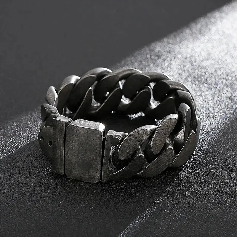 Metal Punk Wide Cuban Link Bracelet