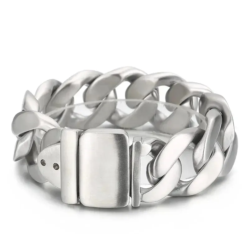 Metal Punk Wide Cuban Link Bracelet