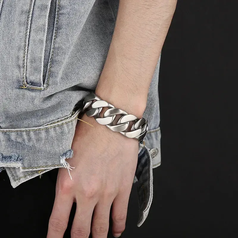 Metal Punk Wide Cuban Link Bracelet