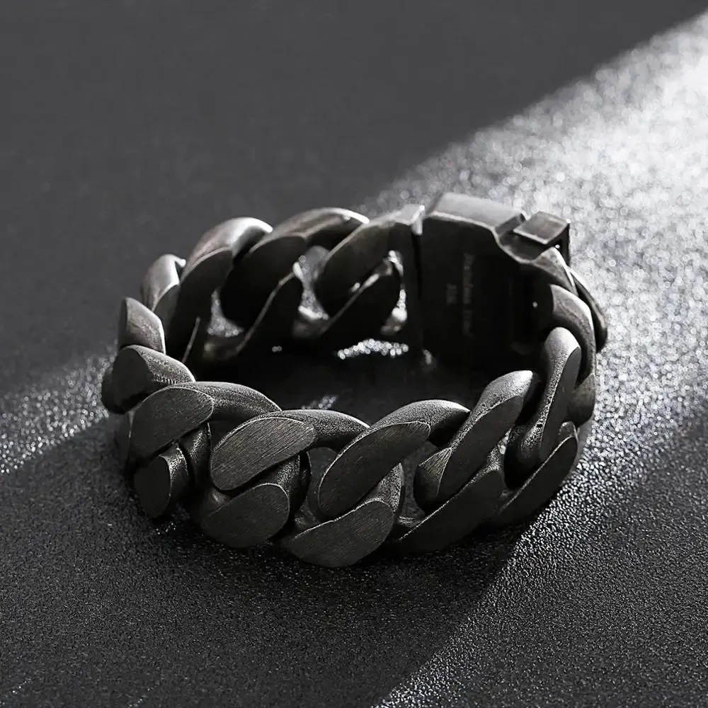 Metal Punk Wide Cuban Link Bracelet