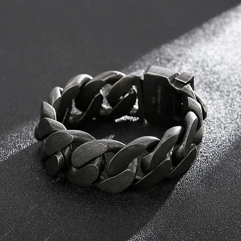 Metal Punk Wide Cuban Link Bracelet