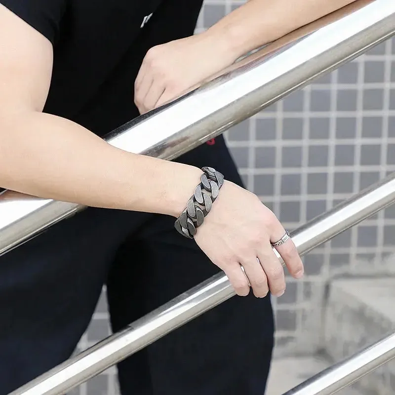 Metal Punk Wide Cuban Link Bracelet