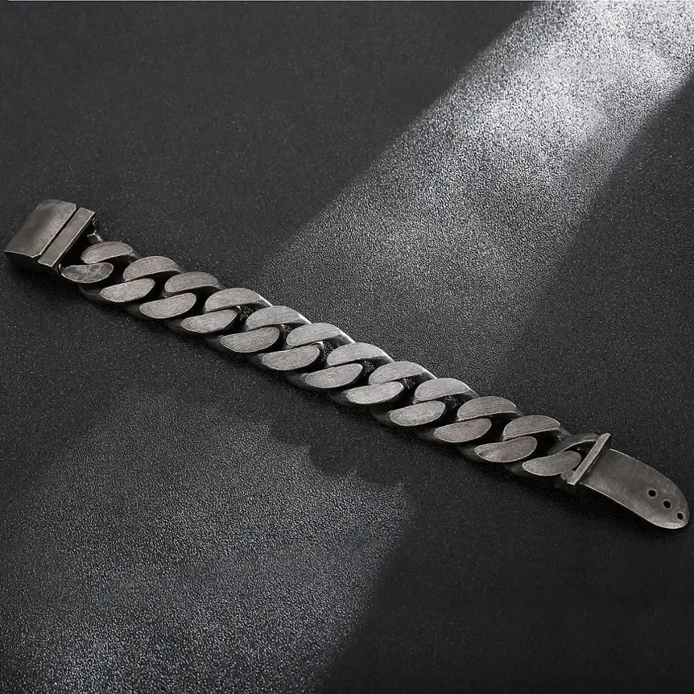 Metal Punk Wide Cuban Link Bracelet