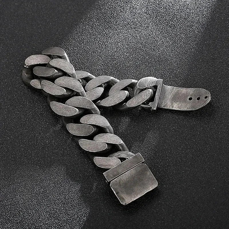 Metal Punk Wide Cuban Link Bracelet