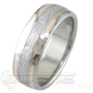 Meteorite with Dual Rose Gold