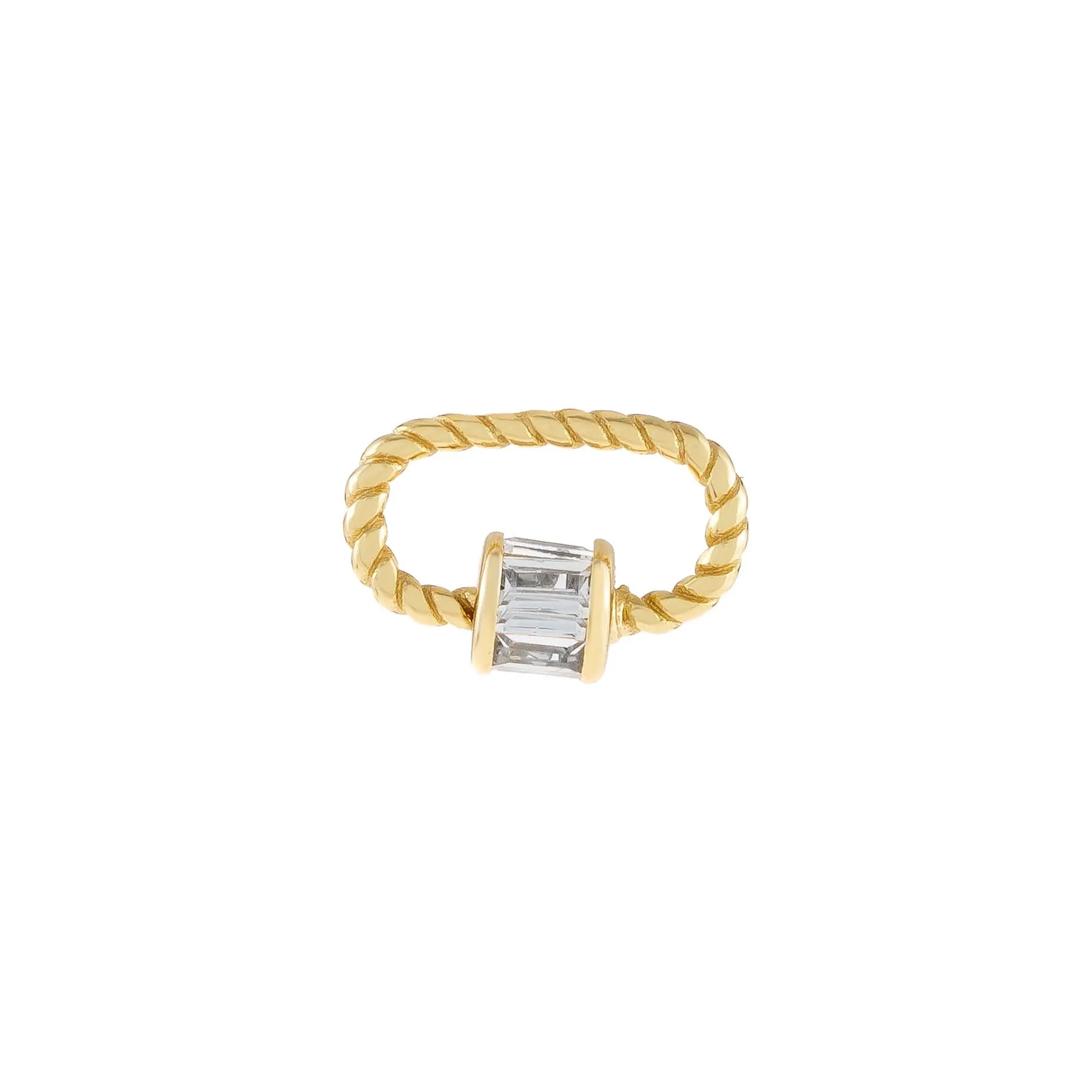 Mini Baguette Toggle Rope Necklace Charm