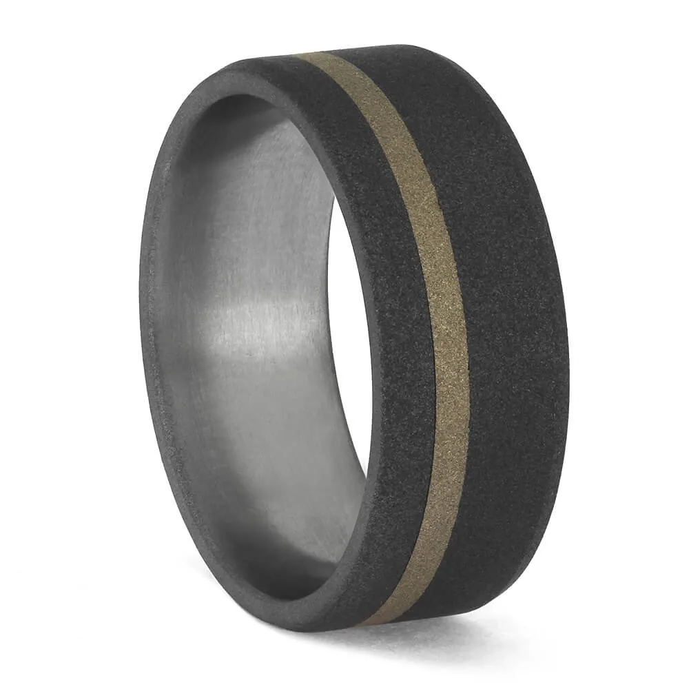 Minimalist Titanium and White Gold Ring for Men
