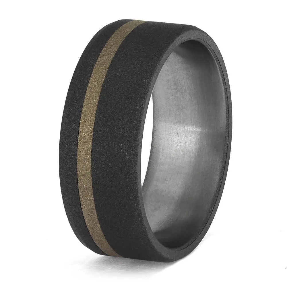 Minimalist Titanium and White Gold Ring for Men