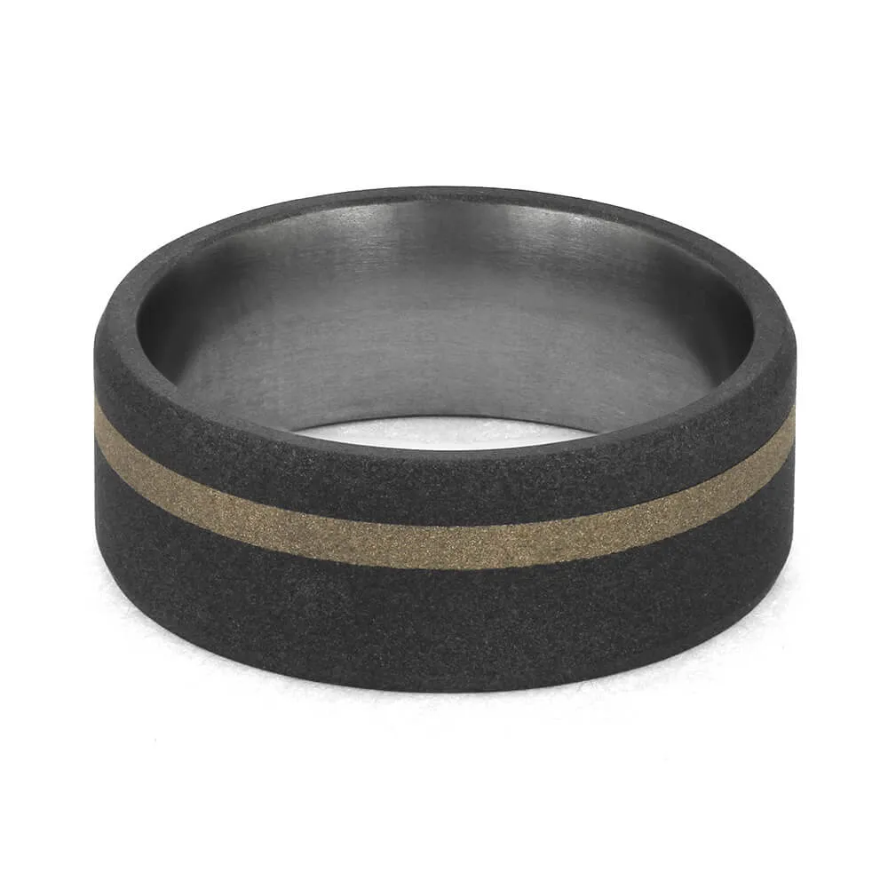 Minimalist Titanium and White Gold Ring for Men