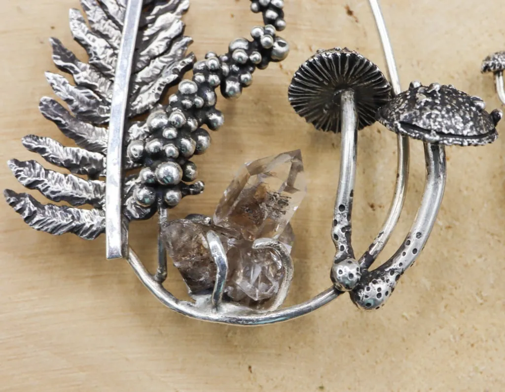 Mismatched Snail Forest Earrings