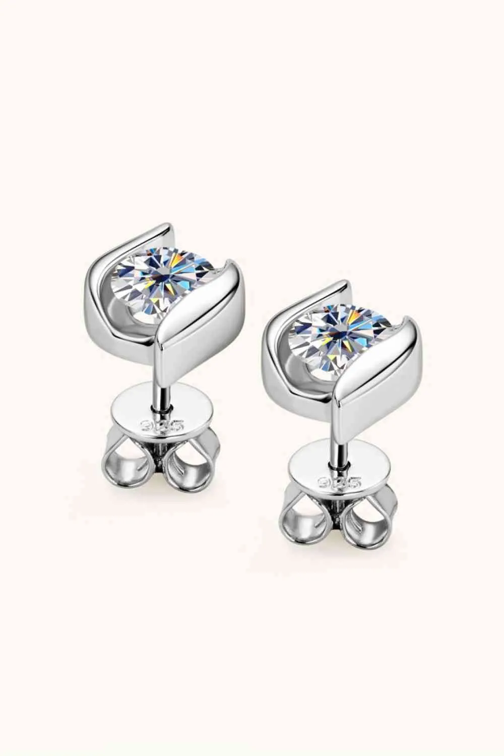 Moissanite Sterling Silver Stud Earrings