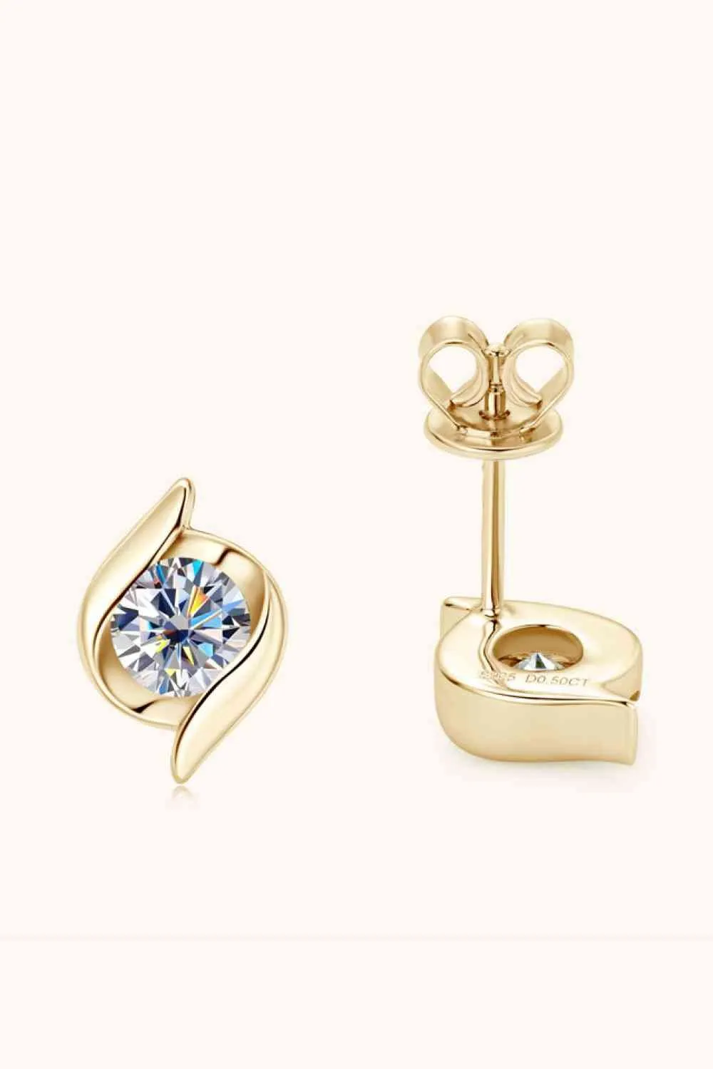Moissanite Sterling Silver Stud Earrings