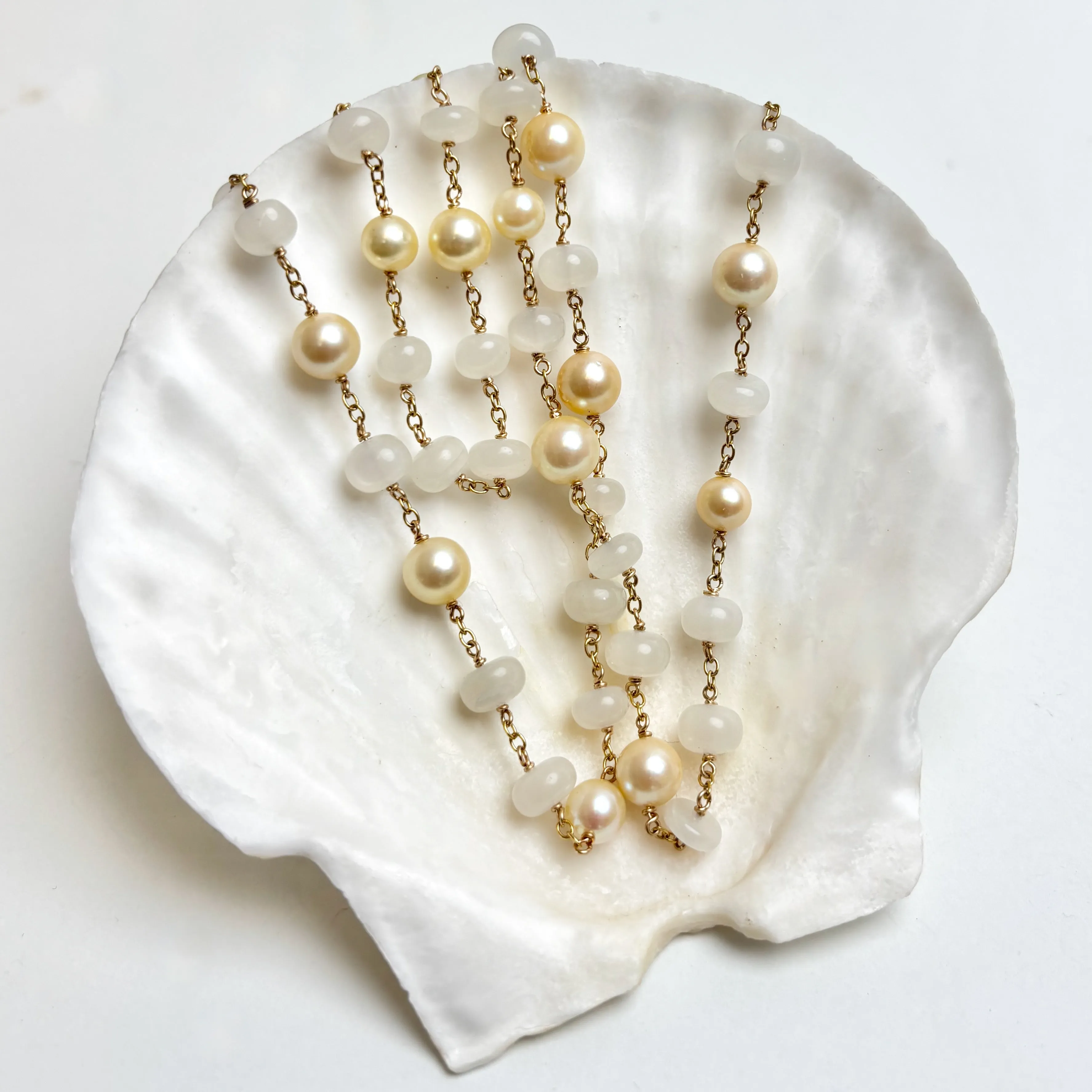 moonlit akoya pearl rope necklace