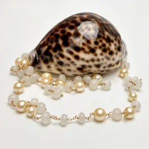 moonlit akoya pearl rope necklace