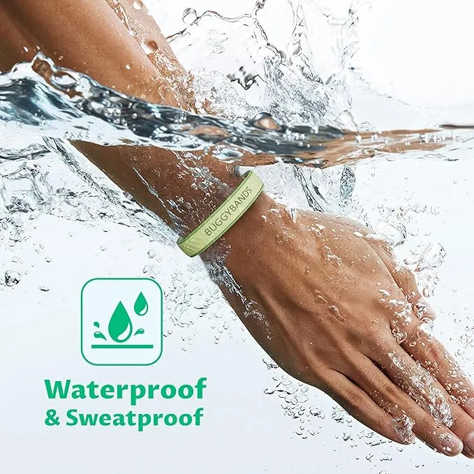 Mosquito Repellent Bracelets, 2 Pack Silicone Mosquito Repellent Bands with DEET Free, Natural & Waterproof Bug Wristbands for Kids and Adults, Outdoor Traveling Protection (Green&Yellow)