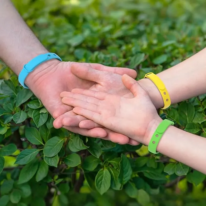 Mosquito Repellent Bracelets for Adult Kids, Individually Wrapped Anti-Insect Wristband for Indoor Outdoor, Waterproof Bug Protection for Camping Fishing Hiking (4 Pack)