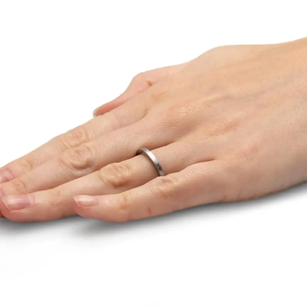Narrow Meteorite Wedding Band for Women