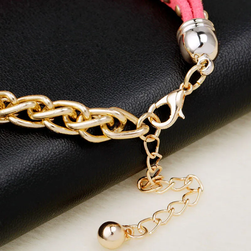 New gold chain Anchor bracelet leather bracelets pulsera ancla hot charm bracelet women pulseras mujer women jewelry