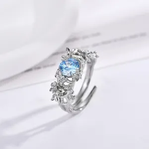 New Titanium Steel Flower Vine Opening Ring