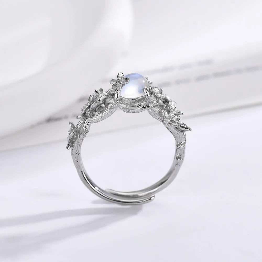 New Titanium Steel Flower Vine Opening Ring