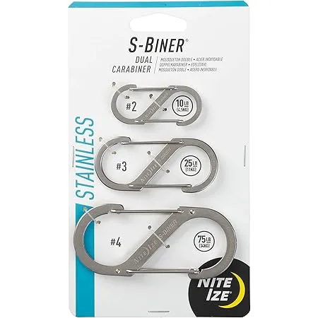 Nite-Ize S Biner #2-3-4 Stainless 3-Pack