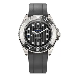 Oceaneva 6000m Deep Marine Explorer VI Grade 5 Titanium Automatic Watch  Black Dial